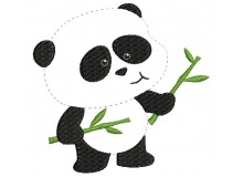 Stickdatei - Patti Panda Bambus